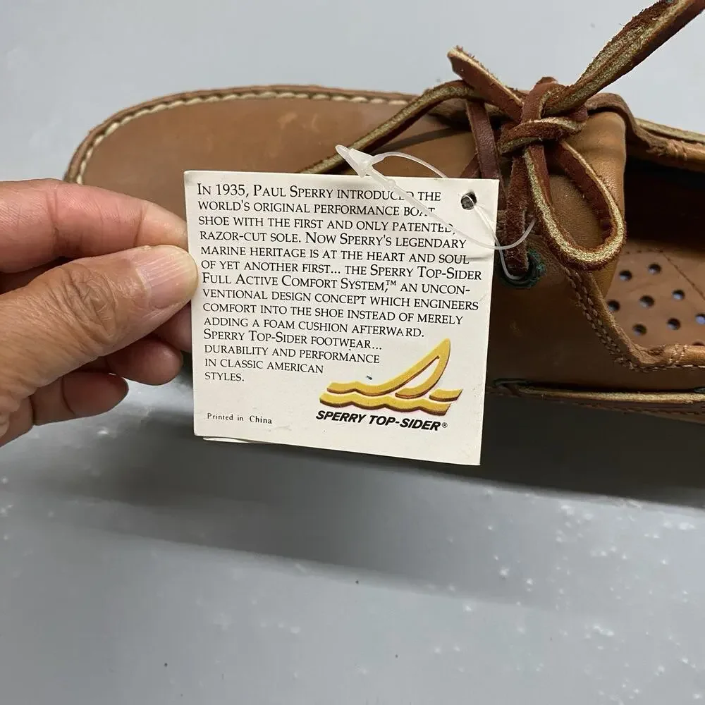 Sperry Top-Sider Authentic Original 2-Eye Boat Shoes Brown Leather Men’s 9.5 NWT